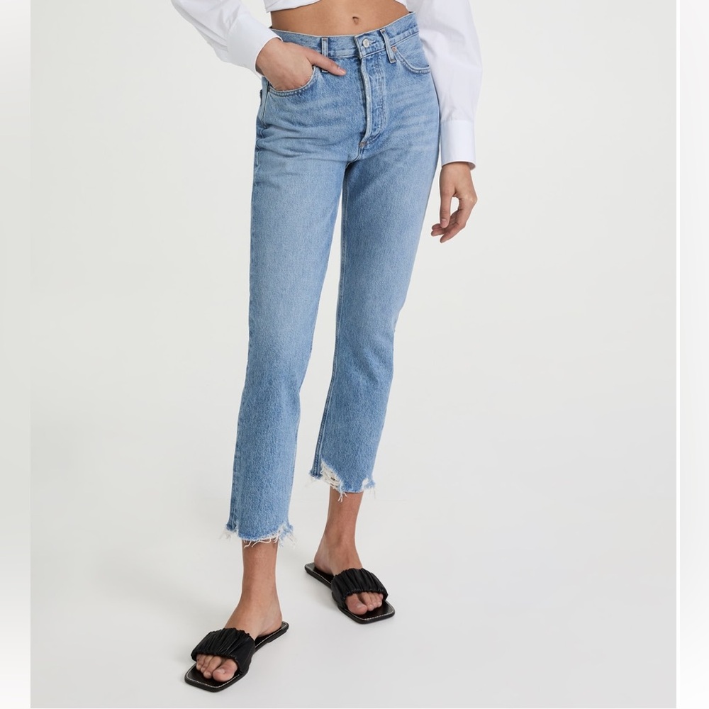 Agolde Riley High Rise Straight Crop Jeans NWT